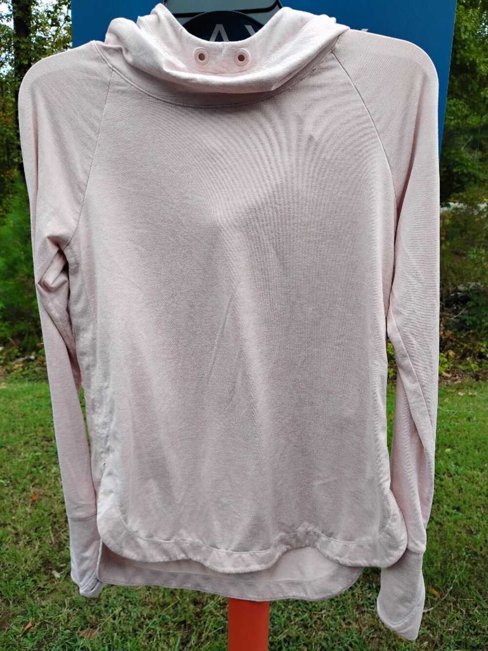 Athleta Uptempo women's hooded shirt. Size small pink